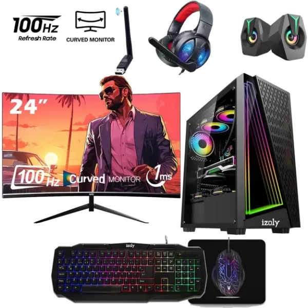 İzoly FX50 İ5-3470 16GB 512GB SATA SSD GT 740 4GB GDDR5 24"100Hz Oyuncu Masaüstü Bilgisayarı