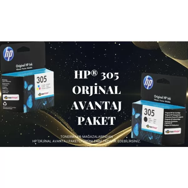 Hp Deskjet 2720 Orjinal Kartuş / Hp 305 Avantaj Paket Siyah ve Renkli Kartuş