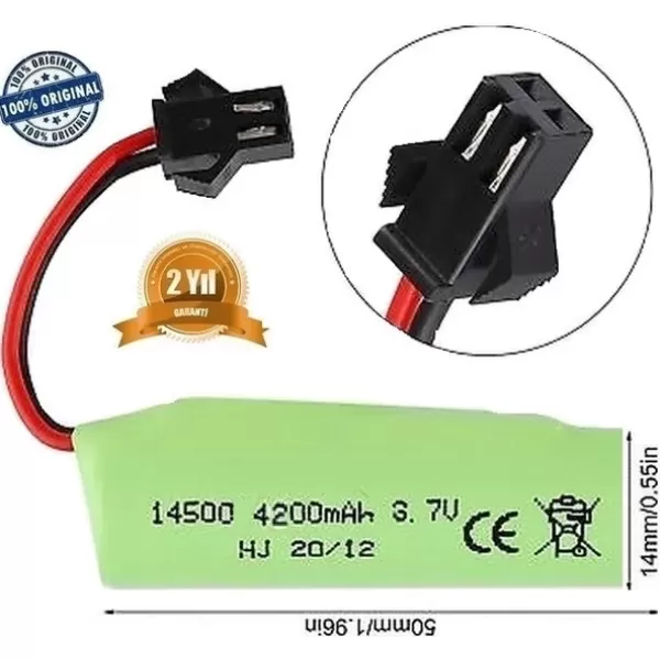 4200 Mah Li-on 3.7v Siyah Soket Drone Pili Oyuncak Araba Pili 14500