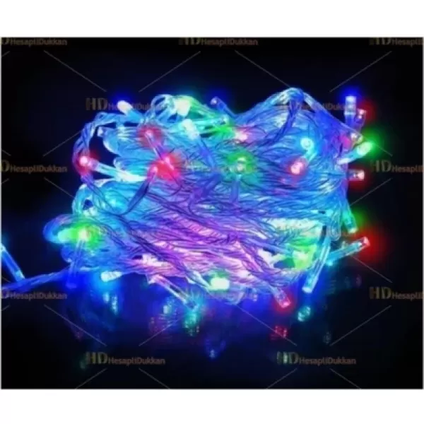 Pazariz Rgb 100 Ampullü Pirinç Led Işık Yılbaşı Işığı 10 Metre Renkli Led Işık