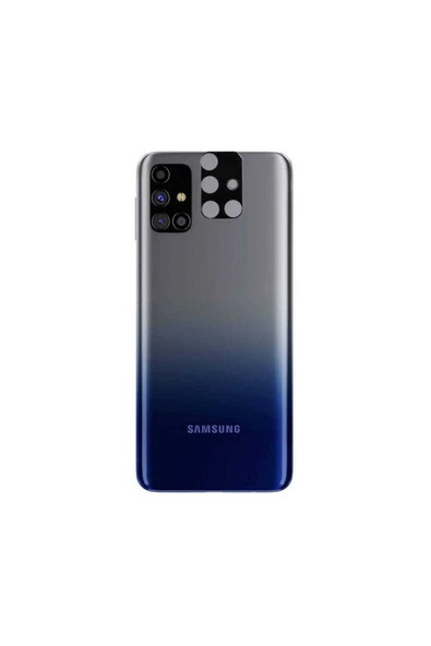 Samsung Galaxy M31S Kamera Lens Koruyucu Siyah Çerçeveli Korunaklı (3D K.C) Siyah