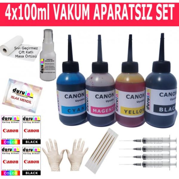 CANON PG 46 CL 56 KARTUŞ MÜREKKEP DOLUM SETİ 4X100ML RENK