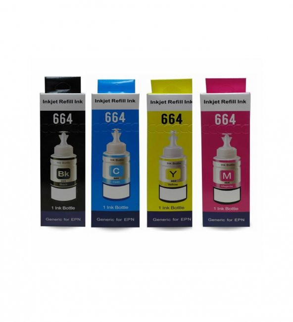 Epson T664  mürekkep Seti 4x70ml. 4 Renk Seti
