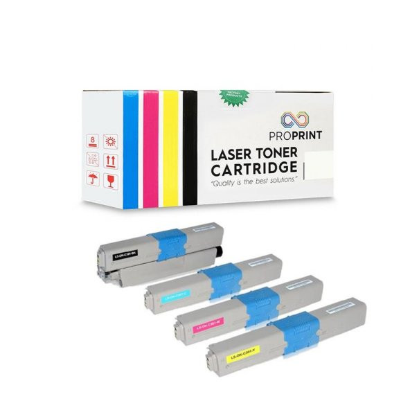TKPrint Oki C301 Muadil Toner Seti 4 Renk CMYK C321Dn