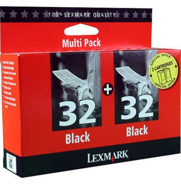 Lexmark 32+32 İkili Paket Siyah Kartuş 80D2956