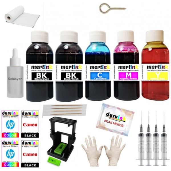 CANON (E404 E414 E464 E474 E484) KARTUŞ MÜREKKEP DOLUM SETİ PG 46 CL 56 5x100ML MÜREKKEP
