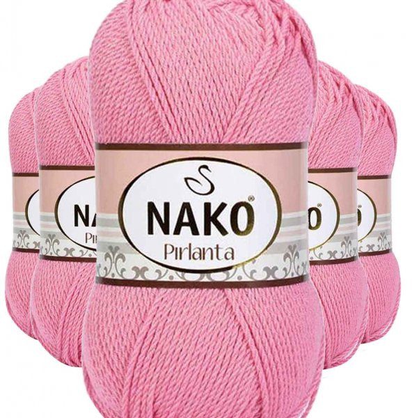 5 Adet Pırlanta Amigurumi El Örgü İpi Yünü Pembe 6740