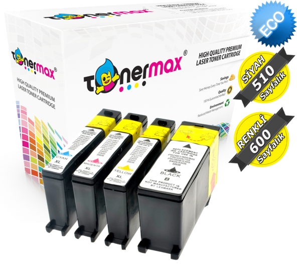 Lexmark 100XL Muadil Kartuş Set