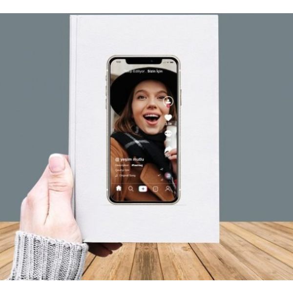 Fotoğraf Baskılı Tik Tok Temalı Deri Kaplı-031