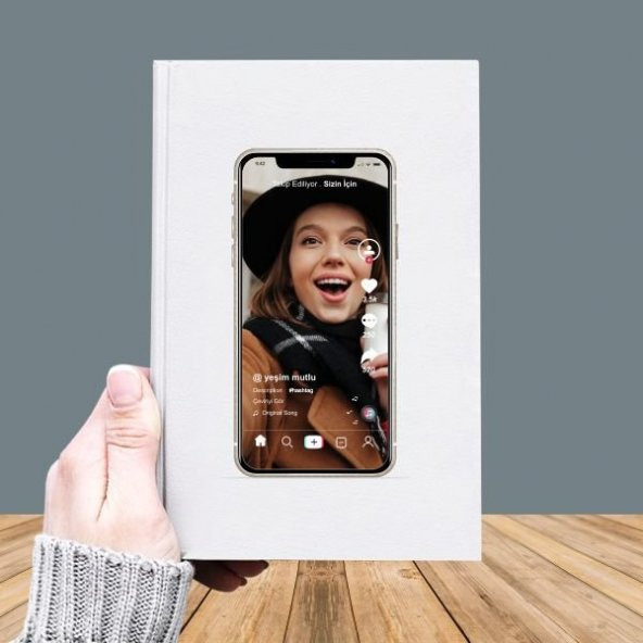Fotoğraf Baskılı Tik Tok Temalı Deri Kaplı-031