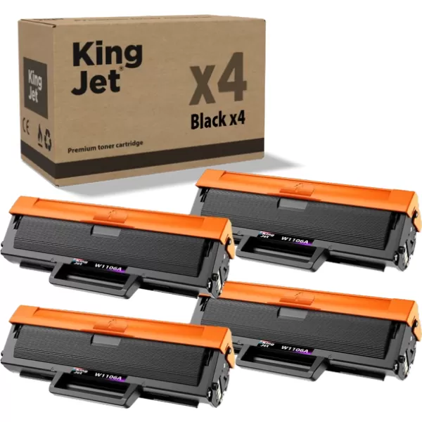 KingJET® 106A / W1106A 4'lü Paket - Hp Uyumlu Çipli Muadil Toner