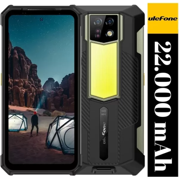 Ulefone Armor 24 Android 14 22000Mah Mega Batarya Kamp Işığı, 12Gb Ram +256Gb, 6.78" Cep Telefonu