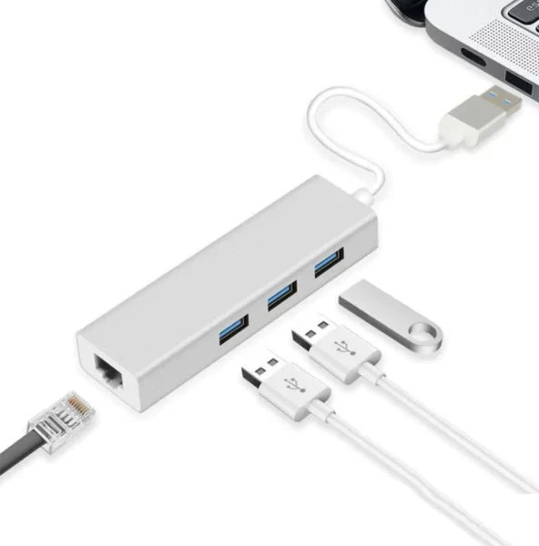 Usb 3.0 Gigabit Ethernet 1000mbps Rj45 3 Port Usb 3.0 Hub Çoklayıcı