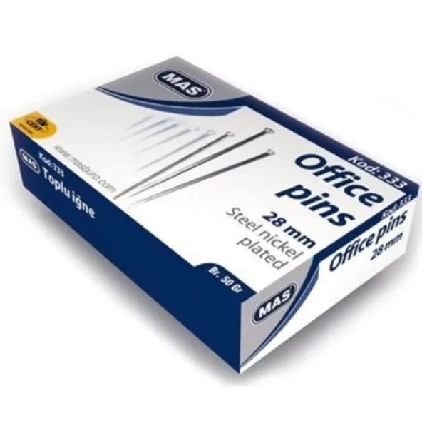 Mas Toplu İğne Nikel 28 MM 50 Gram Toplu İğne
