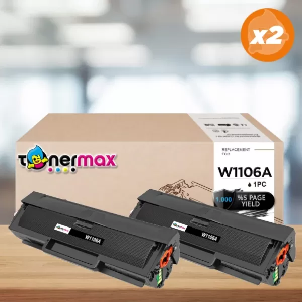 Hp Laser 107R Muadil Toner Çipli 2'li Paket  / Hp 106A W1106A