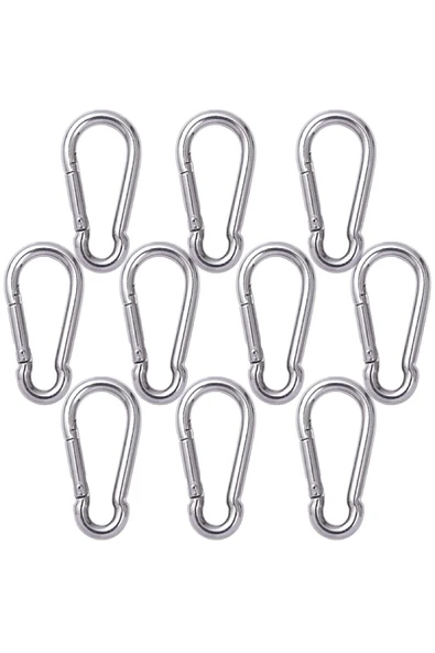 ŞAKİR HIRDAVAT  6MM Düz Yaylı Galvanizli Karabina 10 Adet